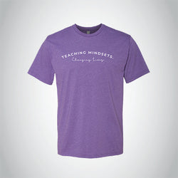 Teaching Mindsets–Changing Lives T-Shirt in Purple Rush