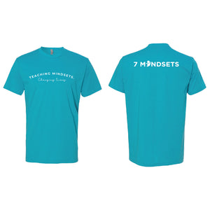 Teaching Mindsets–Changing Lives T-Shirt in Bondi Blue